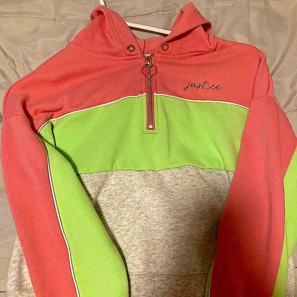 Justice Girls 7/8 half zip-up sweater